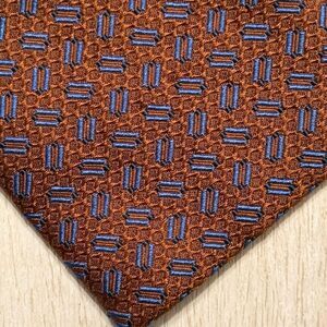 Harry Rosen Brown Micro-Pattern Silk Tie - made in Italy